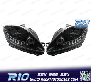 FAROS PARA SEAT LEON ALTEA TOLEDO 04-09 LUZ DIURNA LED FONDO