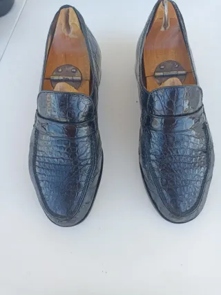 Scarpe uomo coccodrillo nere