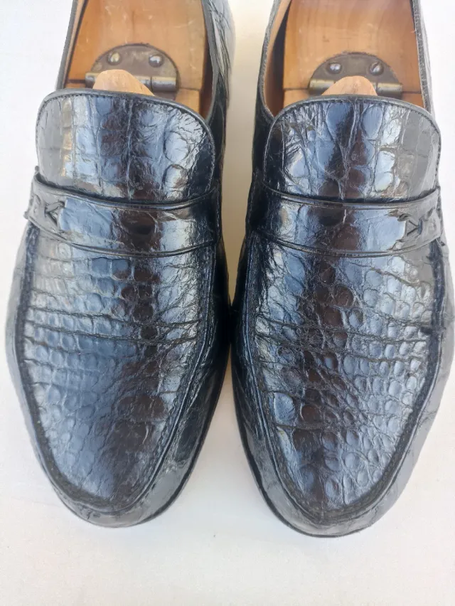 Scarpe uomo coccodrillo nere