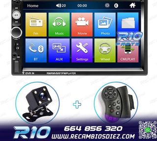 RADIO 2DIN 7" TÁCTIL BLUETOOTH USB SD + CAMARA MARCHA ATRÁ