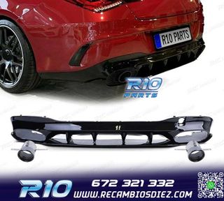 DIFUSOR MERCEDES CLA C118 19- AMG NEGRO BRILLO + COLAS ESCAP