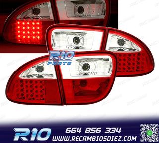 PILOTOS SEAT LEON 99-05 LED ROJO CROMO