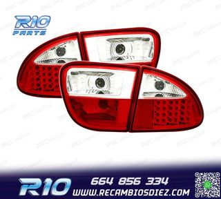 PILOTOS SEAT LEON 99-05 LED ROJO CROMO