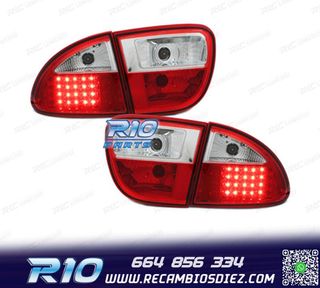 PILOTOS SEAT LEON 99-05 LED ROJO CROMO