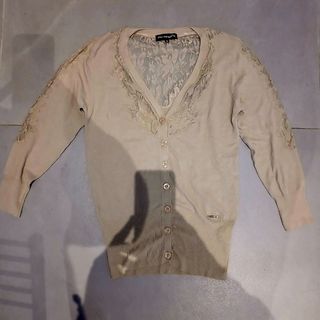 Cardigan Artigli pizzo beige Tg M