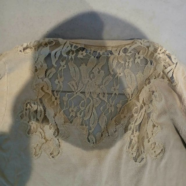 Cardigan Artigli pizzo beige Tg M