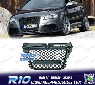 PARRILLA AUDI A3 8P 8PA 08-12 LOOK RS3 NEGRO