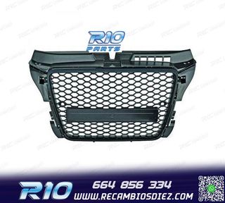 PARRILLA AUDI A3 8P 8PA 08-12 LOOK RS3 NEGRO
