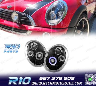 FAROS PARA MINI COOPER 01-06 OJOS ANGEL NEGROS