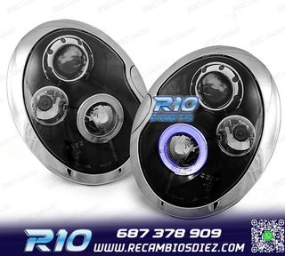 FAROS PARA MINI COOPER 01-06 OJOS ANGEL NEGROS