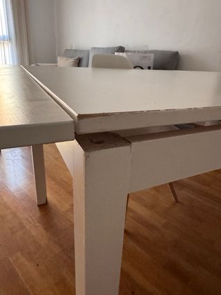 Mesa comedor extensible blanca
