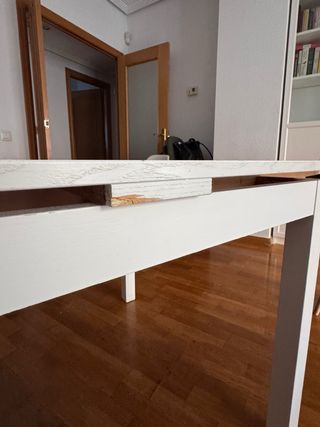 Mesa comedor extensible blanca