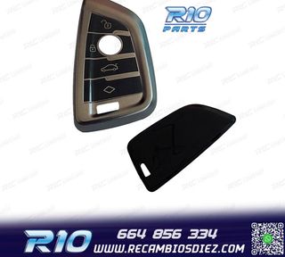 FUNDA CARCASA LLAVE BMW CUADRADA GRIS Y NEGRO