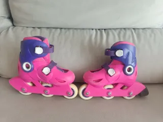 Patines rosas y morados para niña talla 26-28
