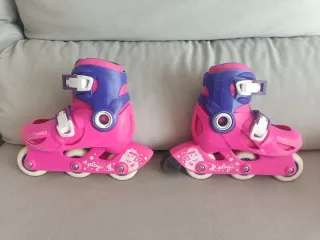 Patines rosas y morados para niña talla 26-28