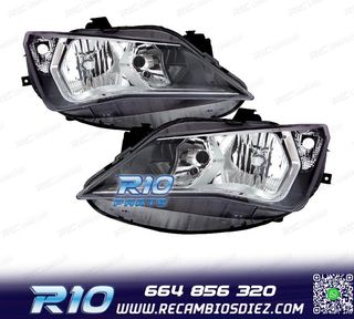 FAROS PARA SEAT IBIZA 12-17 FONDO OSCURO + CROMO