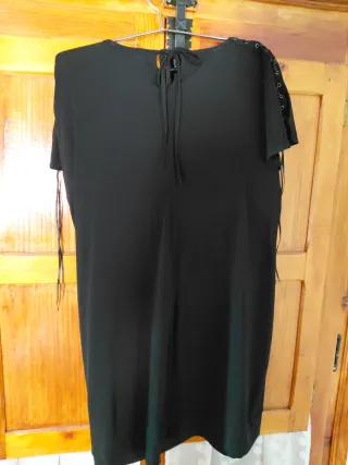 Vestido LMV Negro y Rosa con Cordones