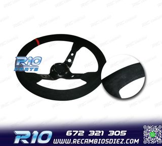 VOLANTE INVERTIDO PIEL VUELTA NEGRO BRAZOS NEGROS Y RIBETE R