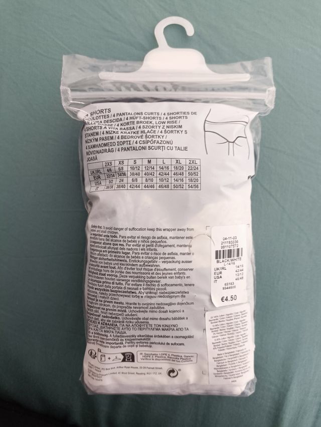 4 Bragas Algodón Primark Talla L