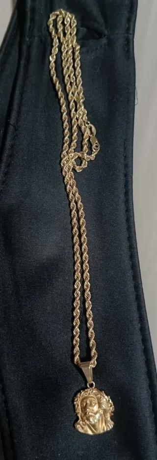 Cadena Salomónica 60cm con Cristo