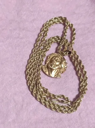 Cadena Salomónica 60cm con Cristo