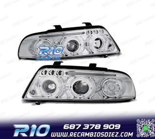 FAROS AUDI A4 B5 99-00 OJOS ANGEL + LED CROMADOS