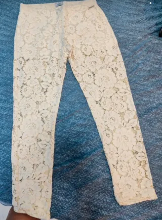 Pantalón encaje blanco