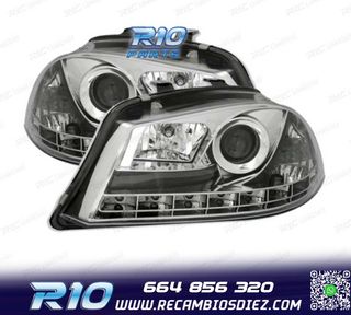 FAROS PARA SEAT IBIZA Y CORDOBA 6L 02-08 LUZ DIURNA LED FOND