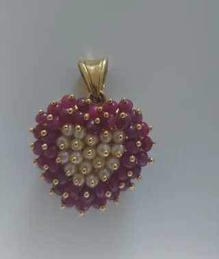 Colgante Corazón Perlas