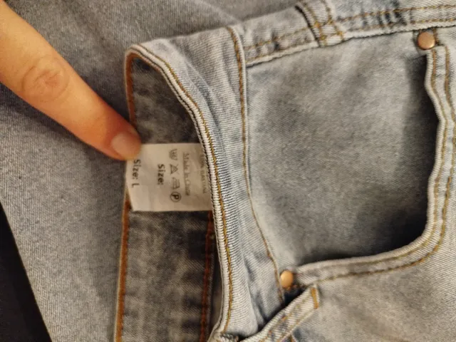 Tejano Mujer Tallo Alto Elástico Azul Talla L