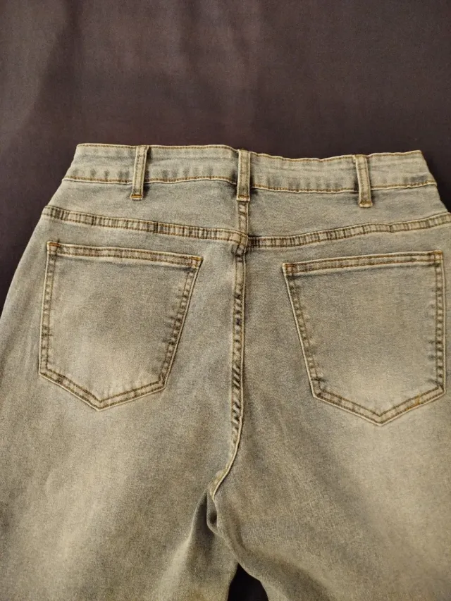 Tejano Mujer Tallo Alto Elástico Azul Talla L