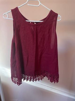 Blusa granate tirantes encaje