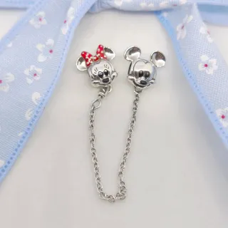 CADENA DE SEGURIDAD CHARM MICKEY Y MINNIE DISNEY