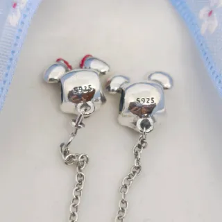 CADENA DE SEGURIDAD CHARM MICKEY Y MINNIE DISNEY
