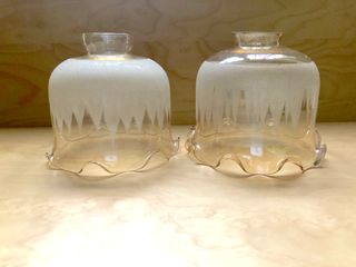 Coppia paralumi vetro sabbiato