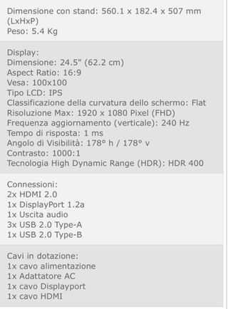 Monitor MSI Optix MAG251RX 240Hz 1ms 1080p