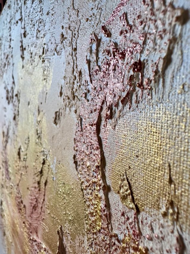 2 Cuadros Abstractos gran tamaño Beige y Dorado