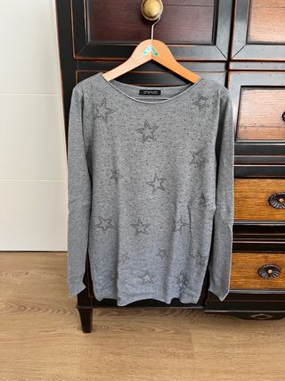 Jersey Chesco Gris Talla M Estrellas