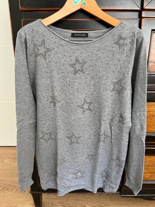 Jersey Chesco Gris Talla M Estrellas
