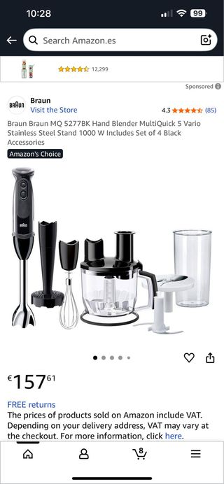 Braun Batidora de Mano Multi Quick 5V