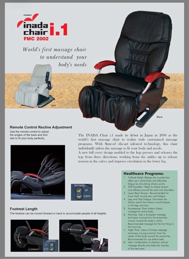Sillón de masajes Inada en piel para restaurar