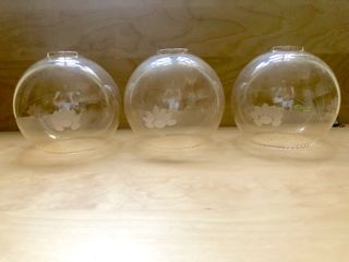 3 paralumi vintage in vetro smerigliato