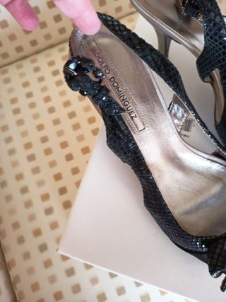 Sandalias fiesta Adolfo Dominguez negras