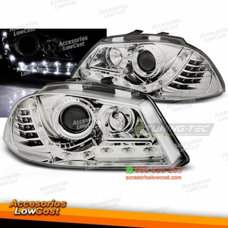 FAROS DAYLIGHT CROMADOS para SEAT IBIZA 6L 04/02-