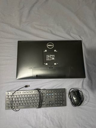 Pantalla Dell + Teclado y Ratón Negros