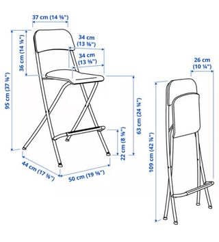 Taburete Alto Plegable Ikea Blanco