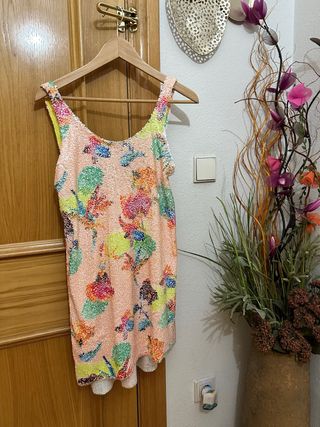 Vestido Zara lentejuelas multicolor