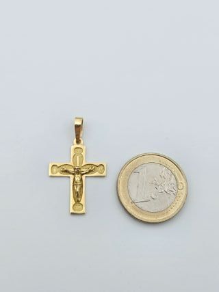Colgante de Oro 18K, Cruz, crucifijo, 2,1gr, 3cm
