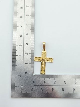 Colgante de Oro 18K, Cruz, crucifijo, 2,1gr, 3cm