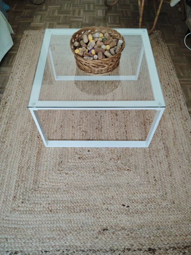 Mesa de centro metal y cristal